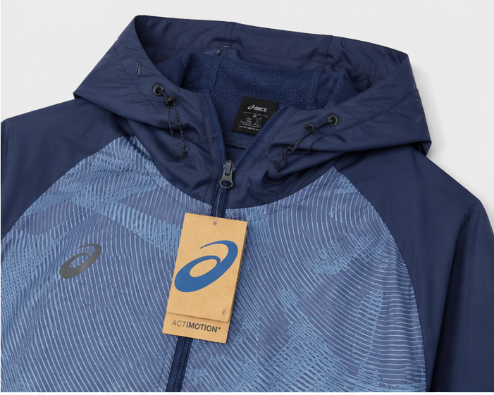 ASICS Asia Exclusive Fleece-Lined Navy Blue Woven Tracksuit